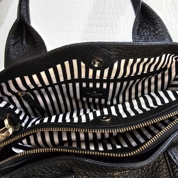 KATE SPADE Southport Avenue Sloan Large Black Pebbled Leather Satchel Purse - Picture 12 of 16